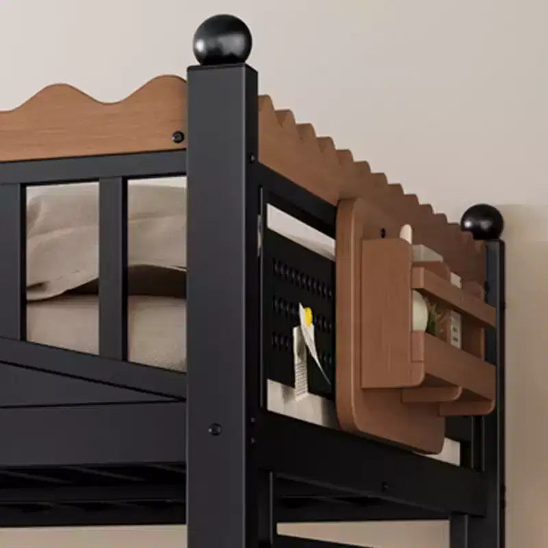 Bellemave Loft Bed with Storage Stairs, Metal Loft Beds Frame with Storage Shelves and Bookshelf for Bedroom, Guest and Dorms, Black