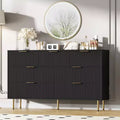 7 Drawer Dresser for Bedroom Chest of Drawers, 55 Wide Fluted Dresser, Modern Wooden Double Dressers with Metal Handles for Living Room