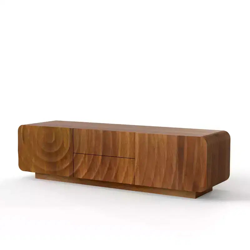 GDFStudio Deidre 58-Inch Modern TV Stand with Spiral Wave Design and Storage