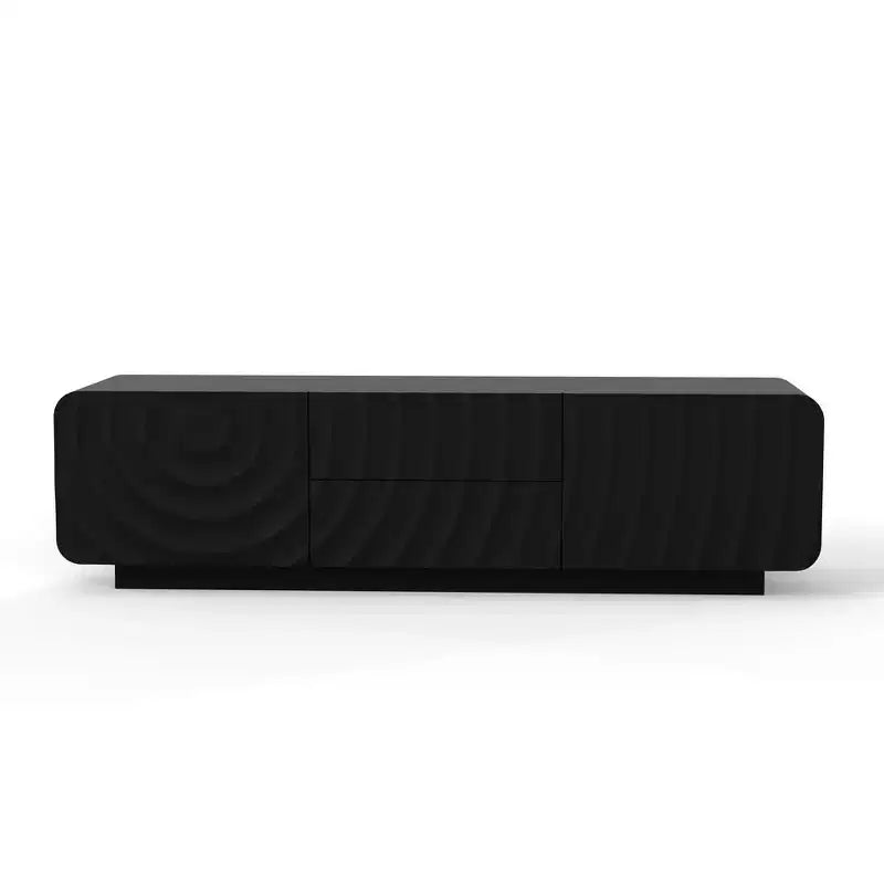GDFStudio Deidre 58-Inch Modern TV Stand with Spiral Wave Design and Storage