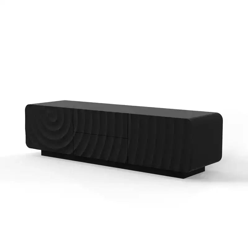 GDFStudio Deidre 58-Inch Modern TV Stand with Spiral Wave Design and Storage