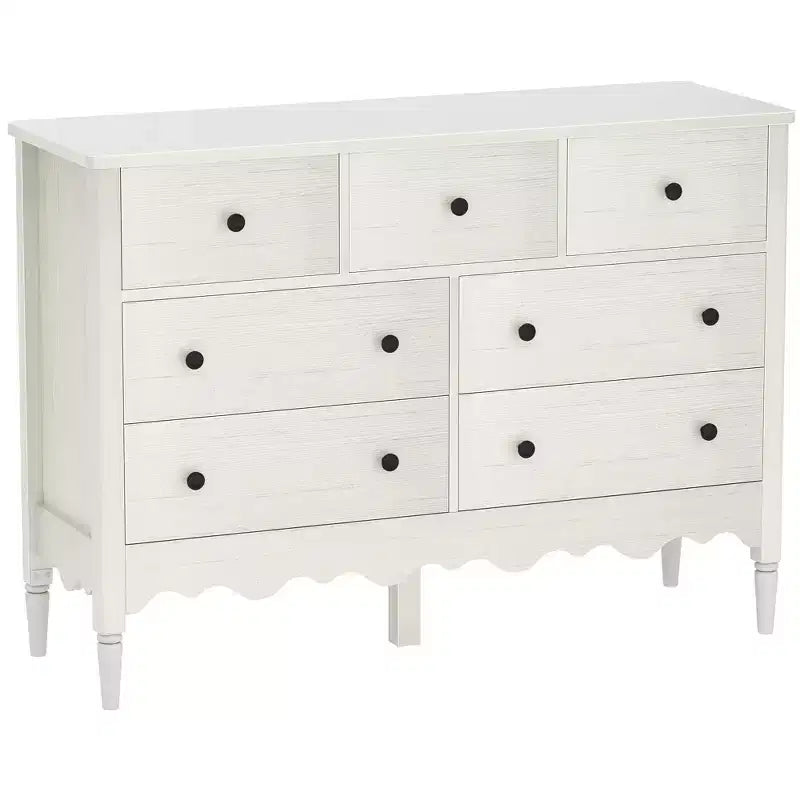 Besiost 47 Wide Wood 7 Drawers Cabinet for Badroom, Farmhouse Closet Dresser