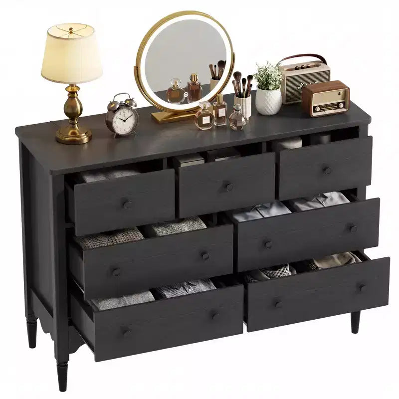 Besiost 47 Wide Wood 7 Drawers Cabinet for Badroom, Farmhouse Closet Dresser