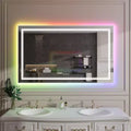 Acekool RGB Backlit Bathroom Mirror with Adjustable Front Illumination and Anti-Fog, Wall Mounted Vanity Mirror