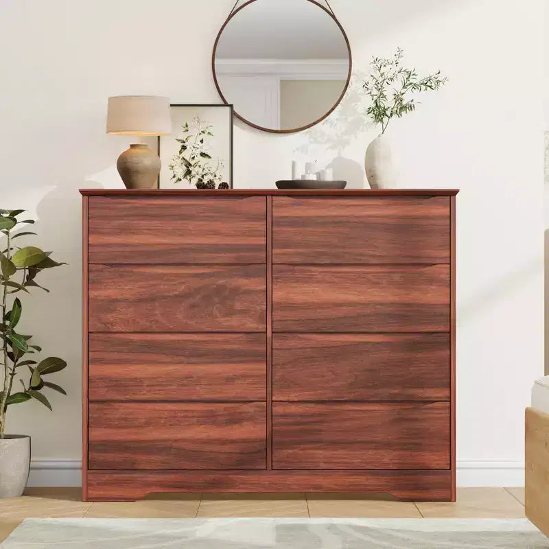 WoodenWooden 8-Drawer Dresser, Tall Modern Chest of Drawers with Deep Storage & Wide Top, Storage Organizer for Bedroom, Living Room,Kids Room