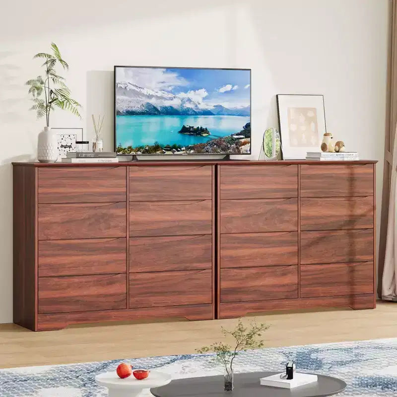WoodenWooden 8-Drawer Dresser, Tall Modern Chest of Drawers with Deep Storage & Wide Top, Storage Organizer for Bedroom, Living Room,Kids Room