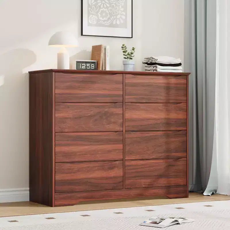 WoodenWooden 8-Drawer Dresser, Tall Modern Chest of Drawers with Deep Storage & Wide Top, Storage Organizer for Bedroom, Living Room,Kids Room