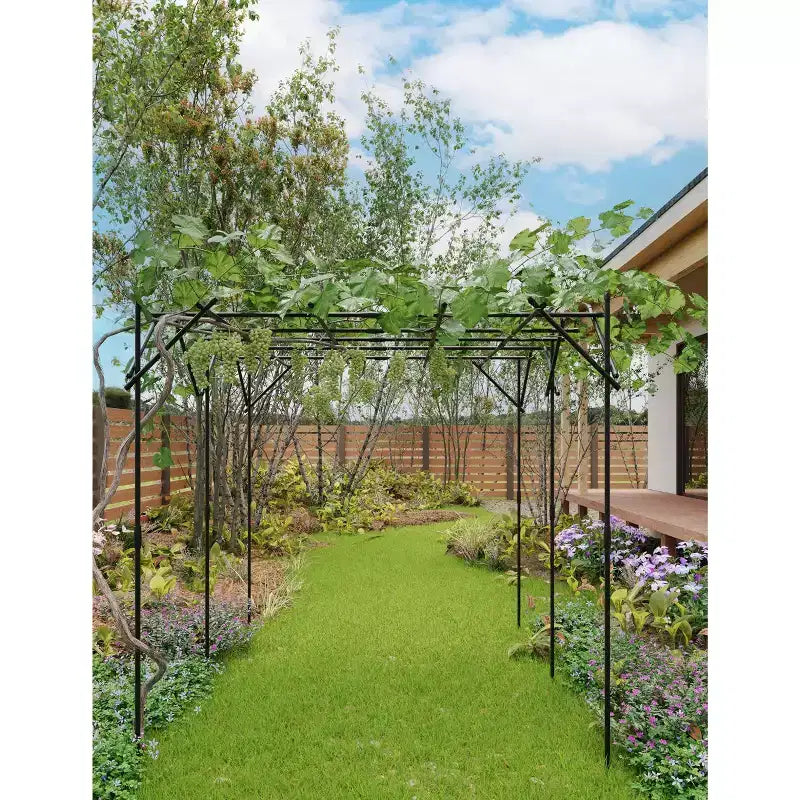 Large Garden Arch Trellis for Climbing Plants, Sturdy PP Garden Arbor, Outdoor Plant Support for Roses, Vines, Wedding & Garden Decoration