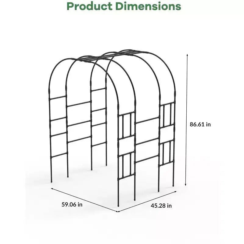 Large Garden Arch Trellis for Climbing Plants, Sturdy PP Garden Arbor, Outdoor Plant Support for Roses, Vines, Wedding & Garden Decoration