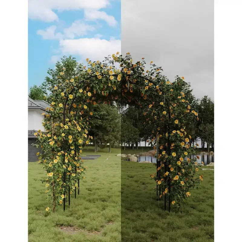 Large Garden Arch Trellis for Climbing Plants, Sturdy PP Garden Arbor, Outdoor Plant Support for Roses, Vines, Wedding & Garden Decoration