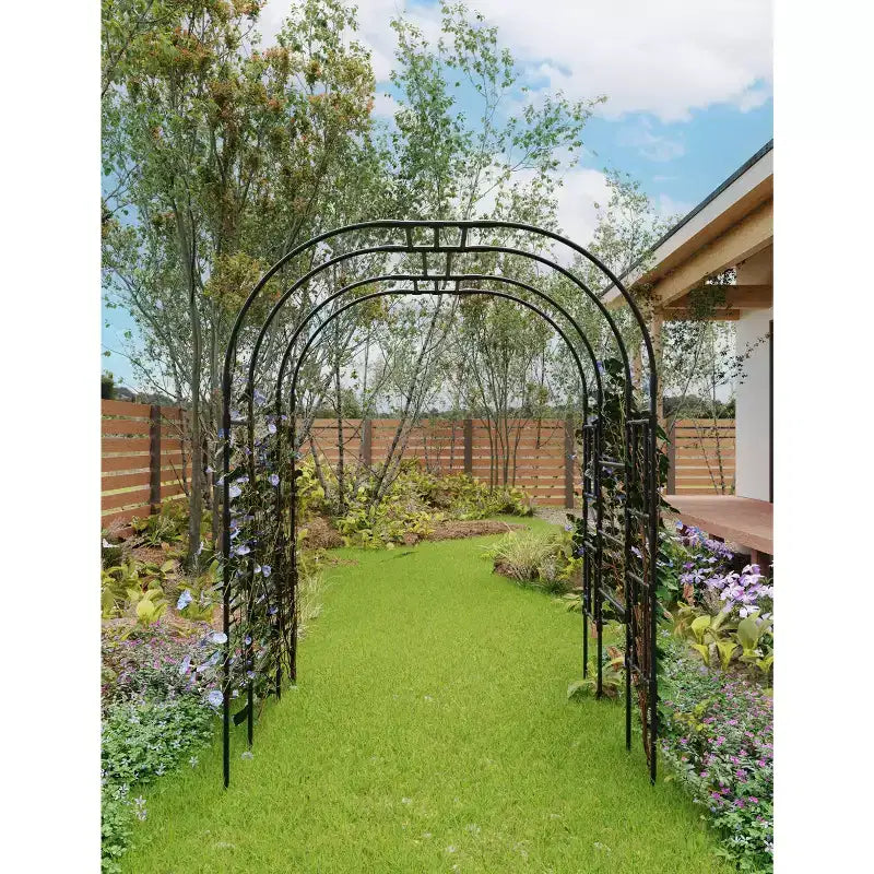 Large Garden Arch Trellis for Climbing Plants, Sturdy PP Garden Arbor, Outdoor Plant Support for Roses, Vines, Wedding & Garden Decoration