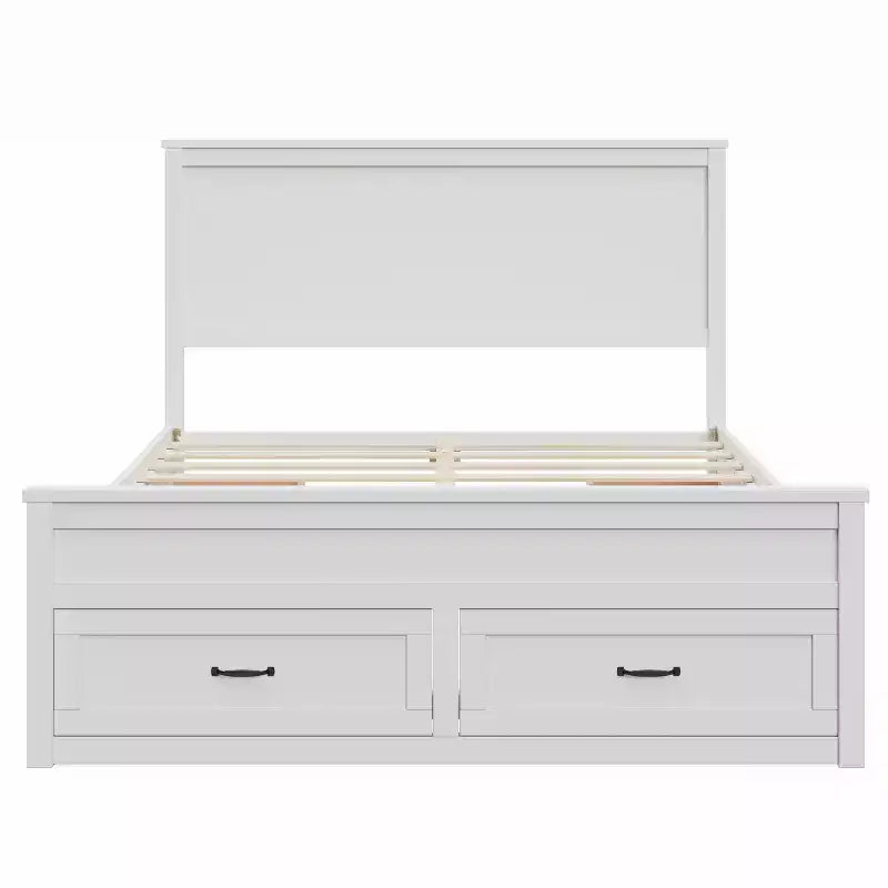 GDFStudio Sidney Modern Queen Size Wood Storage Platform Bed Frame with Drawers and Slatted Support