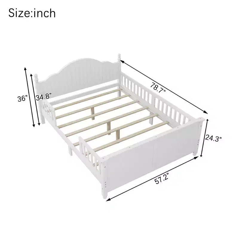 GDFStudio Howard Modern Wood Kid Platform Bed with Headboard and Footboard