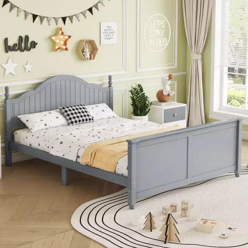 GDFStudio Howard Modern Wood Kid Platform Bed with Headboard and Footboard
