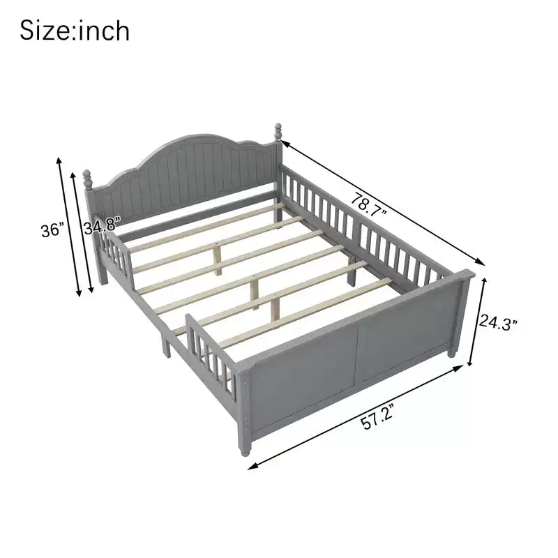 GDFStudio Howard Modern Wood Kid Platform Bed with Headboard and Footboard