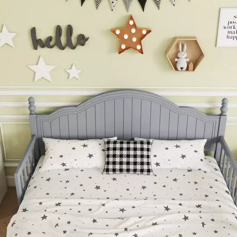 GDFStudio Howard Modern Wood Kid Platform Bed with Headboard and Footboard