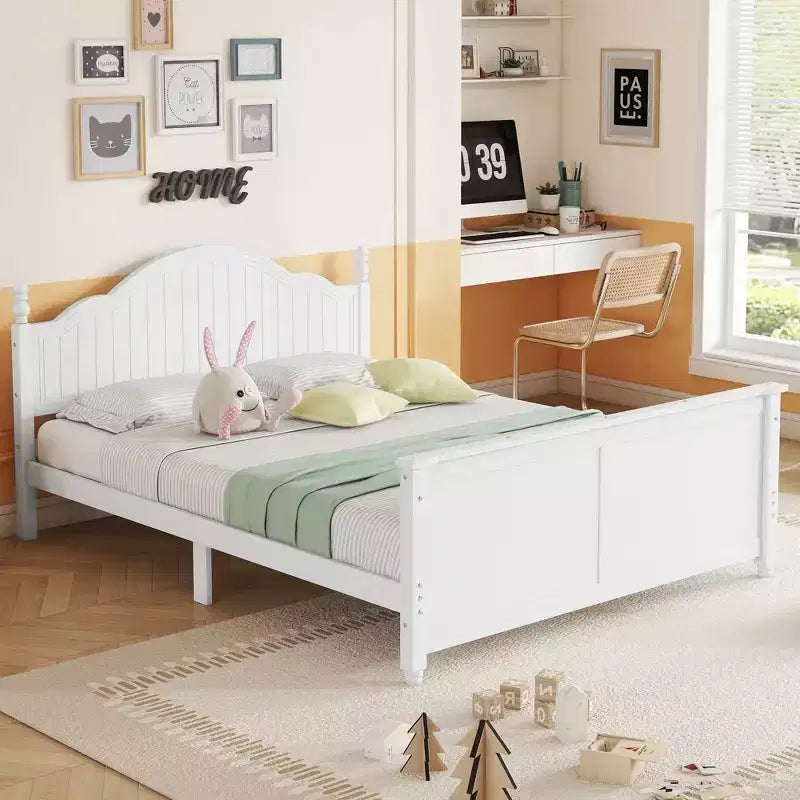 GDFStudio Howard Modern Wood Kid Platform Bed with Headboard and Footboard