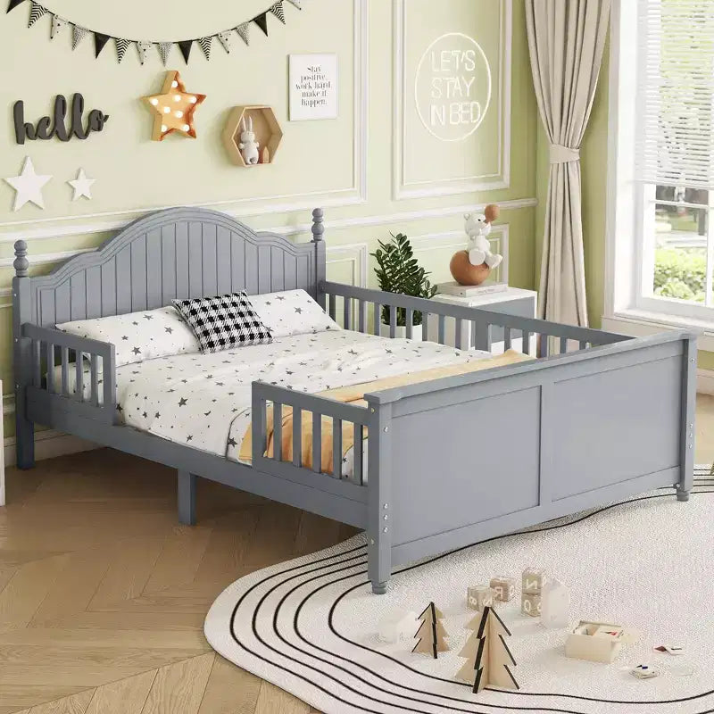 GDFStudio Howard Modern Wood Kid Platform Bed with Headboard and Footboard