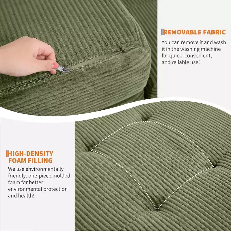 Tri-Fold Mattress, Memory Foam Foldable Mattress, Foldable Floor Sofa Bed with High-Density Support Foam, Single Folding Mattress for Living Room