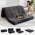 Tri-Fold Mattress, Memory Foam Foldable Mattress, Foldable Floor Sofa Bed with High-Density Support Foam, Single Folding Mattress for Living Room