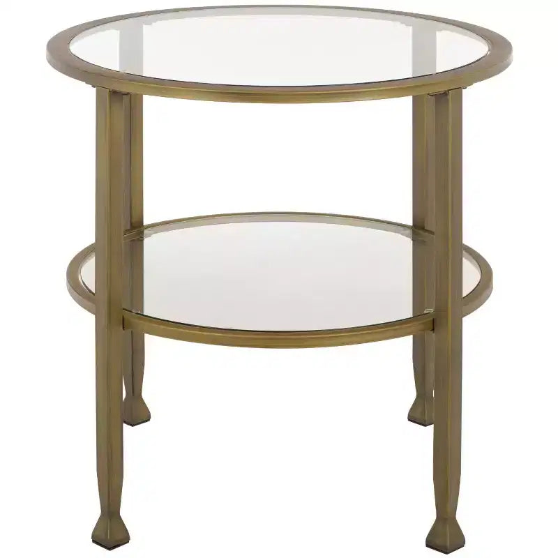 Jaymes Round End Table - Antique Brass - SEI