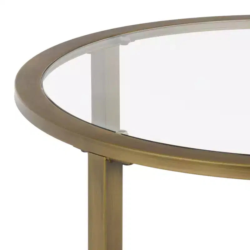 Jaymes Round End Table - Antique Brass - SEI