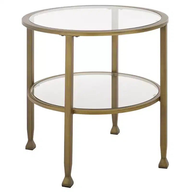 Jaymes Round End Table - Antique Brass - SEI
