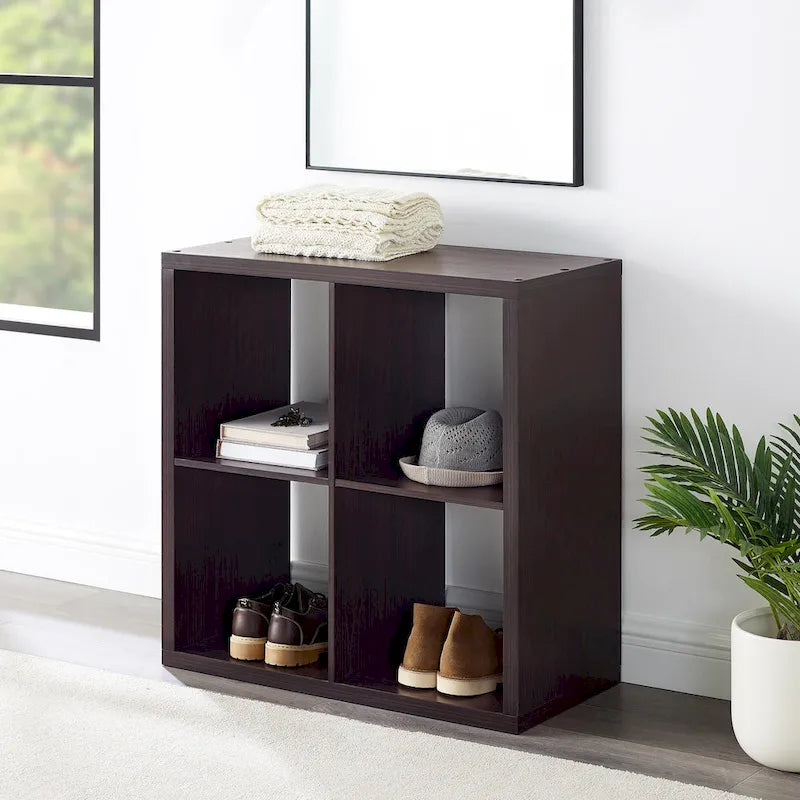 Meuble de rangement quatre cubes - 30 - Brun expresso