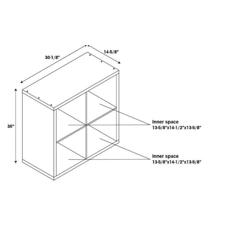 Meuble de rangement quatre cubes - 30 - Brun expresso