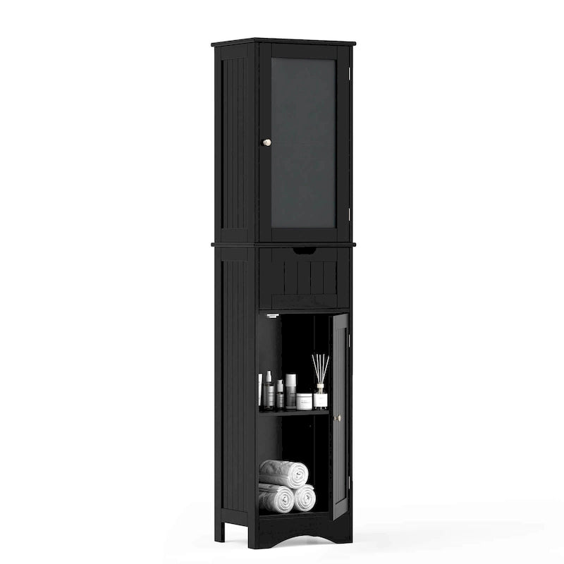 Meuble colonne de salle de bain sur pied avec portes
