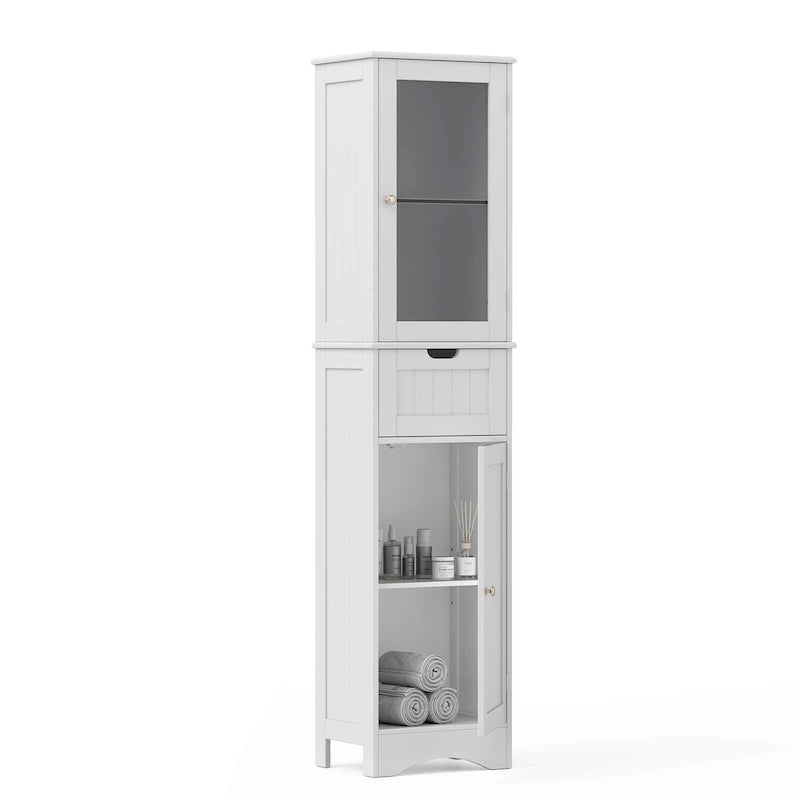 Meuble colonne de salle de bain sur pied avec portes