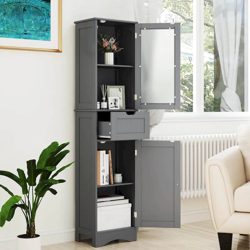 Meuble colonne de salle de bain sur pied avec portes