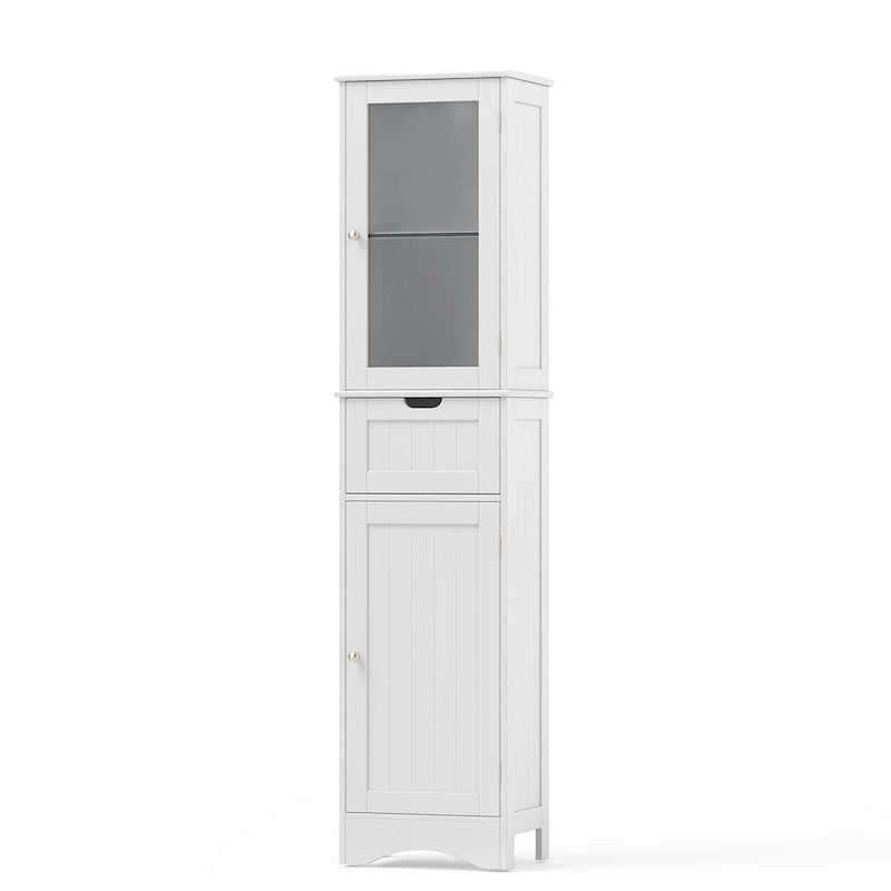 Meuble colonne de salle de bain sur pied avec portes