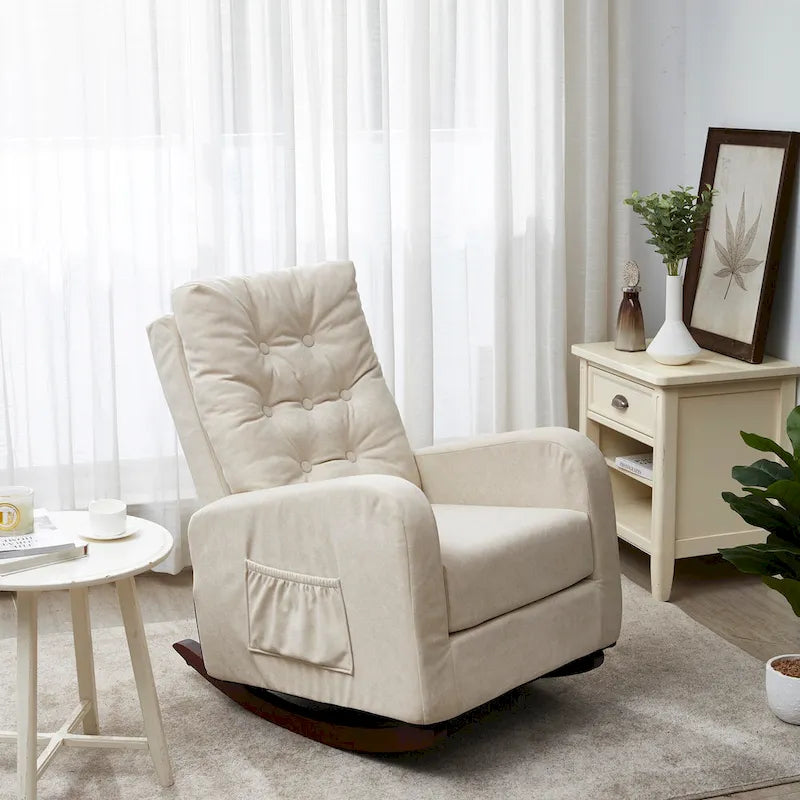 Fauteuil Inclinable Manuel Moderne - Canapé Inclinable Une Place Réglable Rembourré avec Poche pour Salon Chambre à Coucher