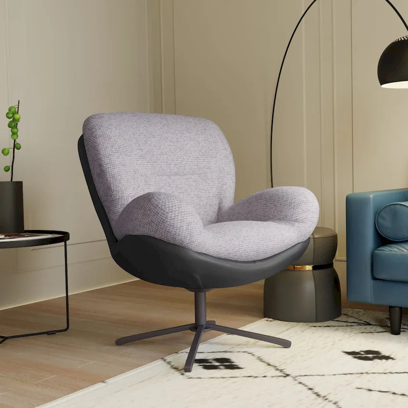 Fauteuil de bureau pivotant à 360° en chenille moderne avec base en métal