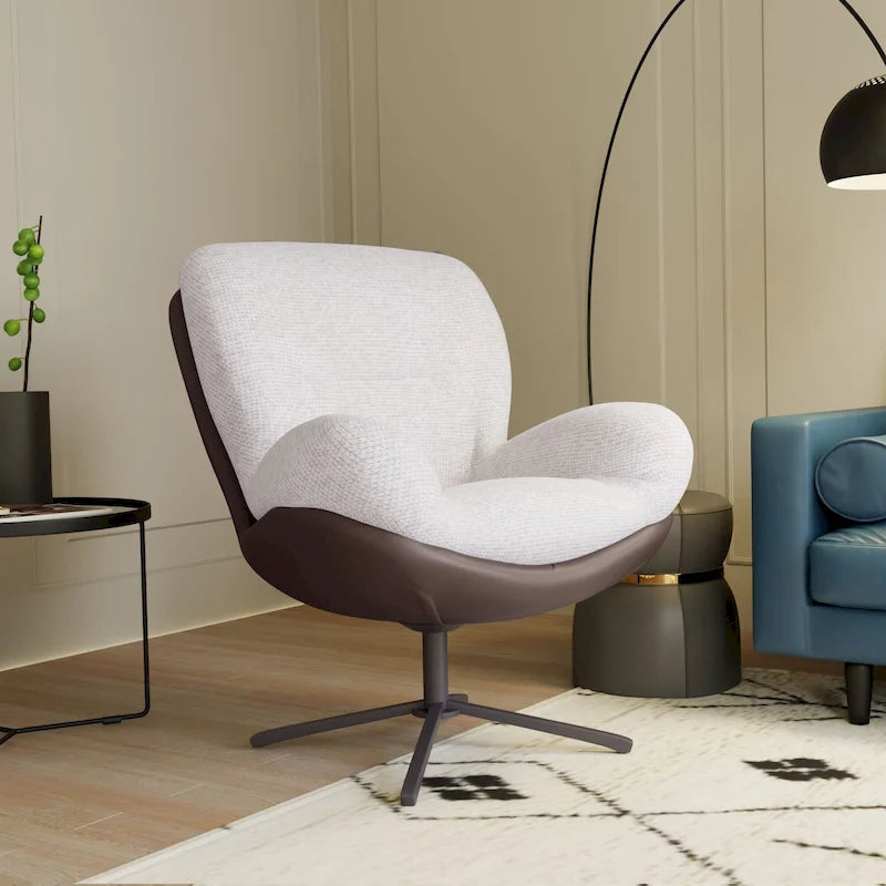 Fauteuil de bureau pivotant à 360° en chenille moderne avec base en métal