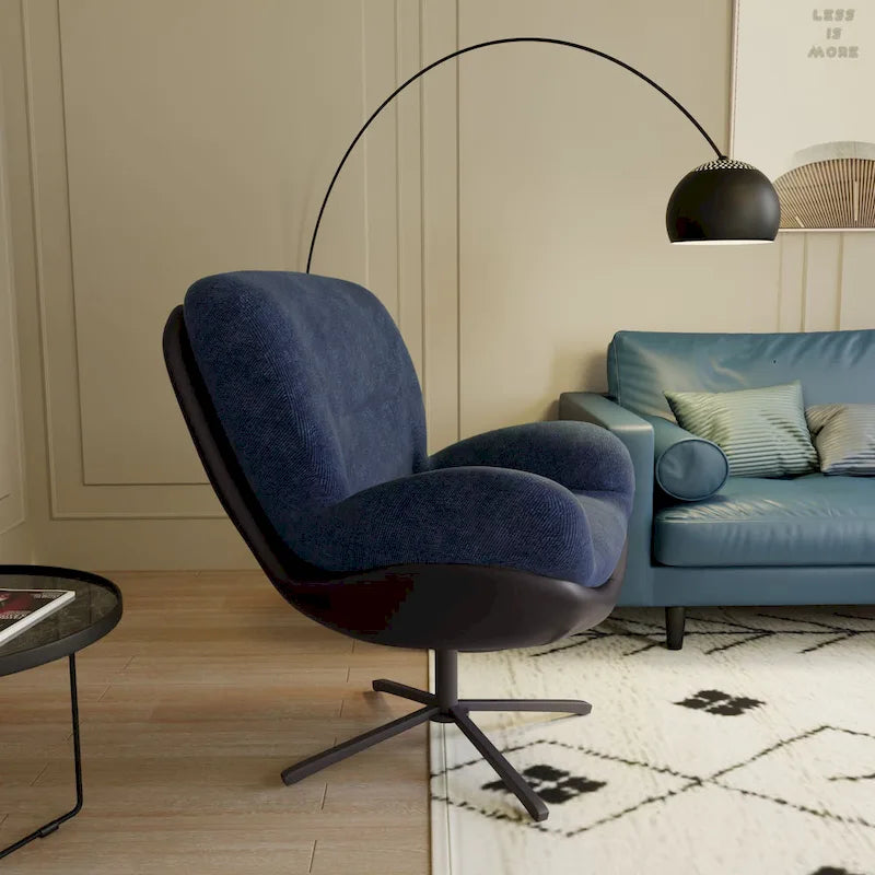 Fauteuil de bureau pivotant à 360° en chenille moderne avec base en métal