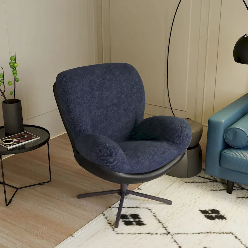 Fauteuil de bureau pivotant à 360° en chenille moderne avec base en métal