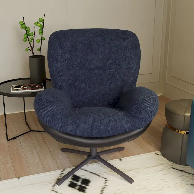 Fauteuil de bureau pivotant à 360° en chenille moderne avec base en métal