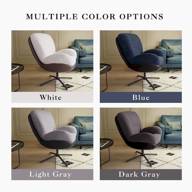 Fauteuil de bureau pivotant à 360° en chenille moderne avec base en métal