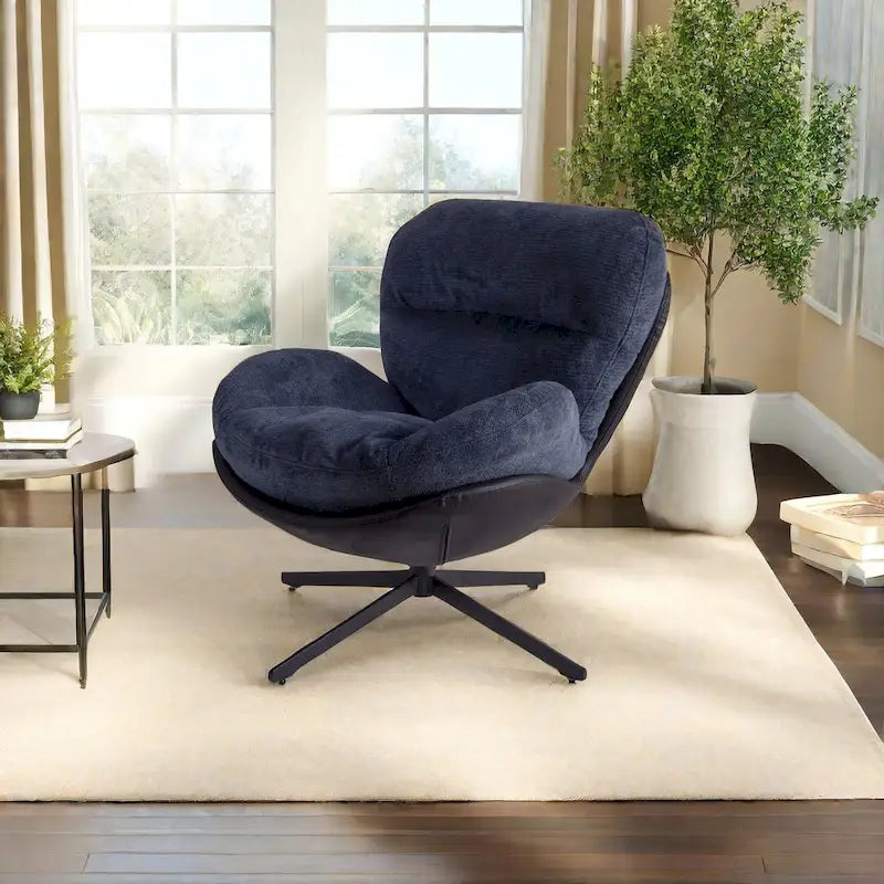 Fauteuil de bureau pivotant à 360° en chenille moderne avec base en métal