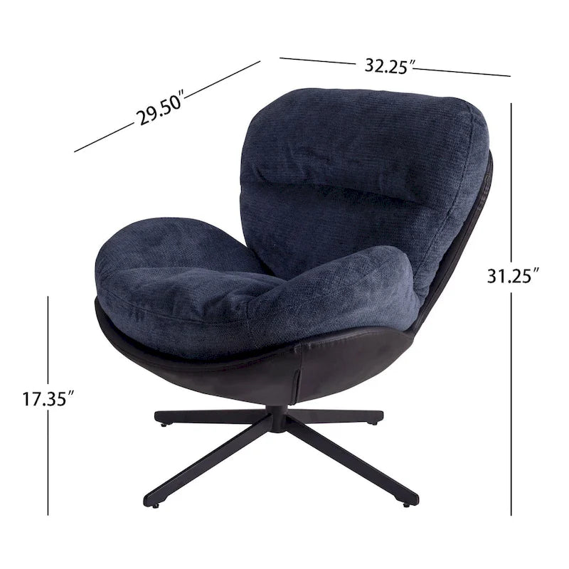 Fauteuil de bureau pivotant à 360° en chenille moderne avec base en métal