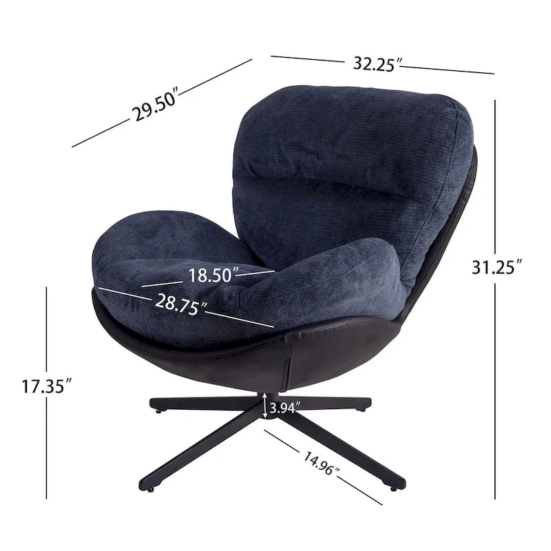 Fauteuil de bureau pivotant à 360° en chenille moderne avec base en métal