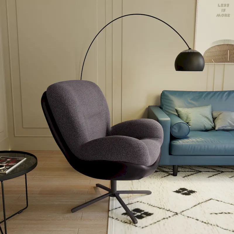 Fauteuil de bureau pivotant à 360° en chenille moderne avec base en métal
