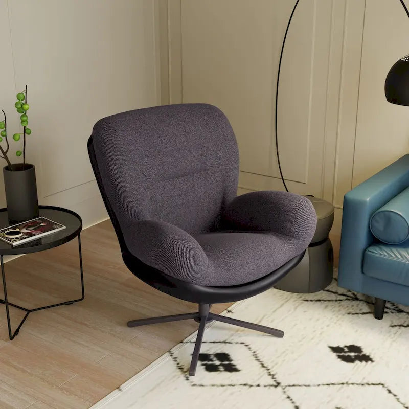 Fauteuil de bureau pivotant à 360° en chenille moderne avec base en métal