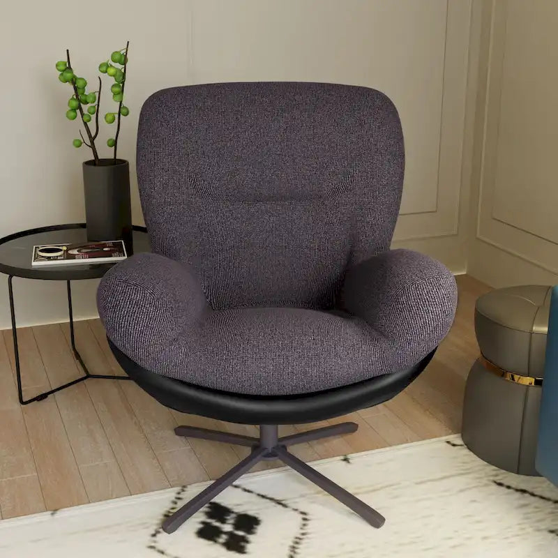 Fauteuil de bureau pivotant à 360° en chenille moderne avec base en métal