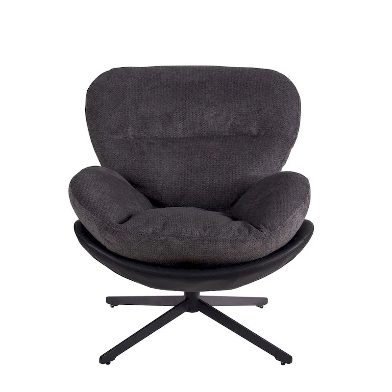 Fauteuil de bureau pivotant à 360° en chenille moderne avec base en métal