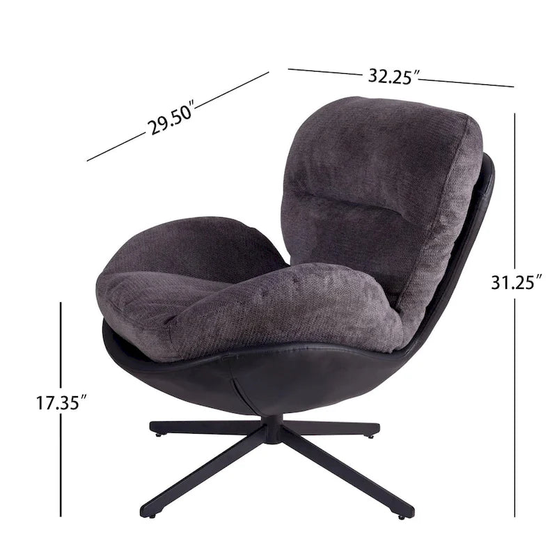 Fauteuil de bureau pivotant à 360° en chenille moderne avec base en métal