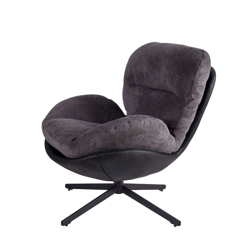 Fauteuil de bureau pivotant à 360° en chenille moderne avec base en métal
