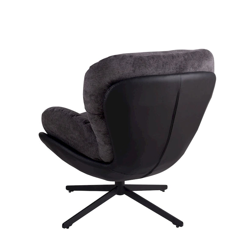 Fauteuil de bureau pivotant à 360° en chenille moderne avec base en métal